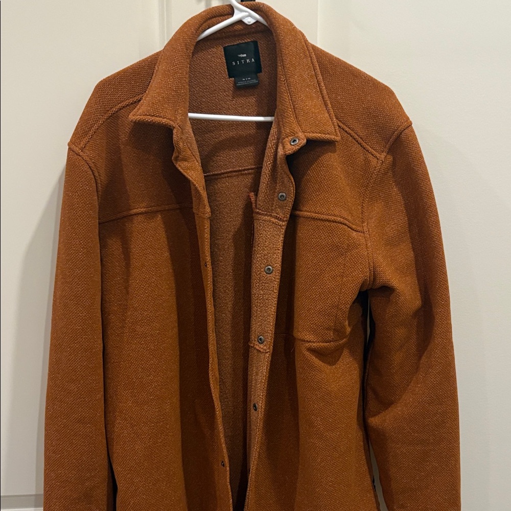 Sleek Burnt Orange Men's Shirt Jacket Sitka brand